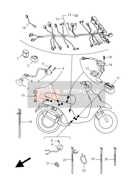 Yamaha CW50E 2013 Electrical 2 for a 2013 Yamaha CW50E